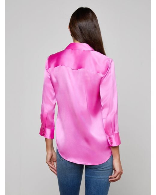 Chemisier En Soie Dani L'Agence en coloris Pink