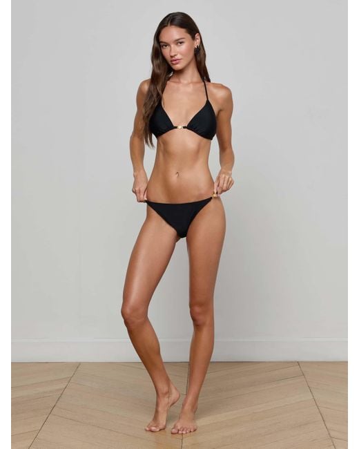 Bas De Bikini Ficelle, Noir L'Agence en coloris Black