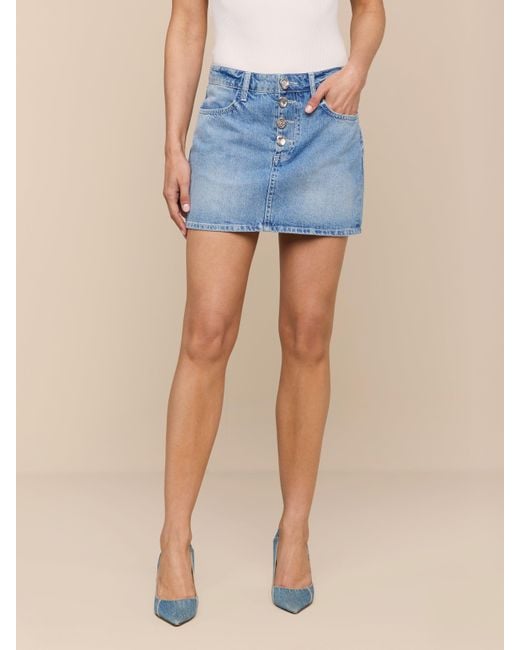 L'Agence Blue Solene Jean Mini Skirt