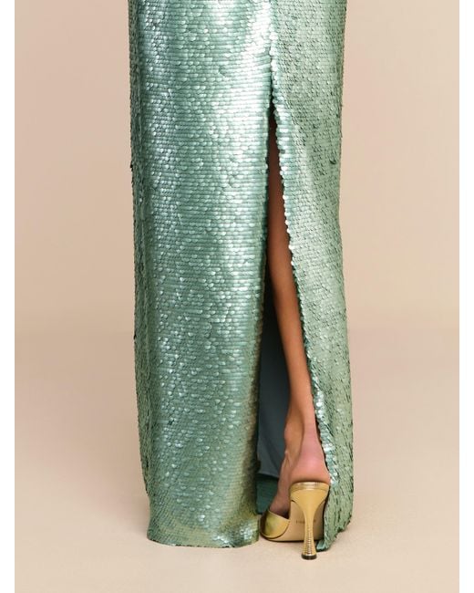 L'Agence Green Karma Sequin Maxi Dress