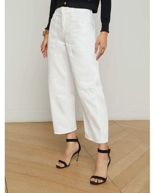 L'Agence White Cody Barrel-Leg Jean