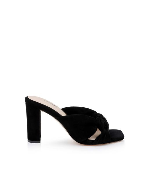 L'Agence Black Leonie Suede Block-Heel Sandal