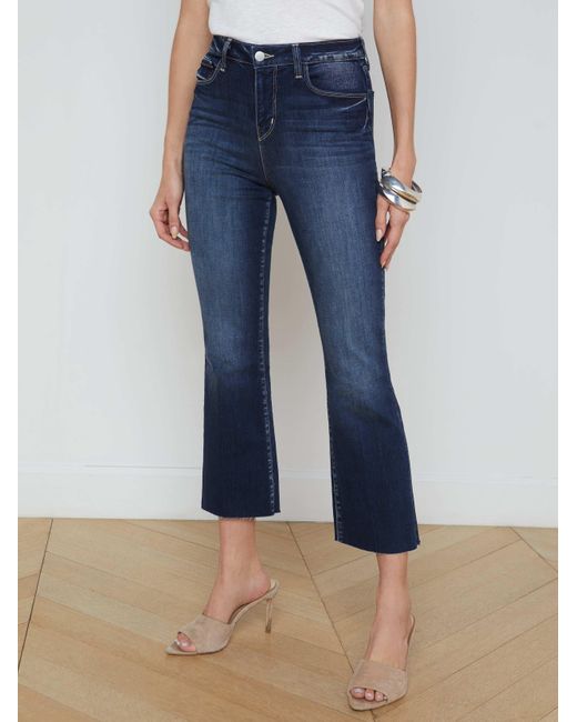 Jean Évasé Court Taille Haute Kendra En Columbia L'Agence en coloris Blue