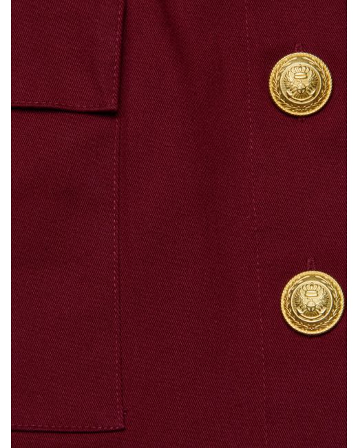 L'Agence Red Midy Button-Front Dress