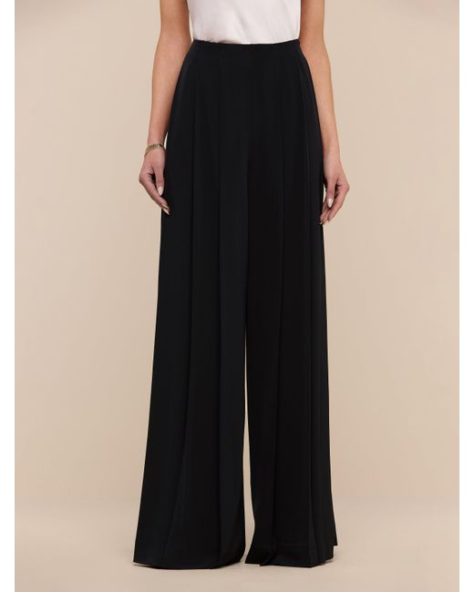 L'Agence Blue Nova Pleated Wide-leg Pant