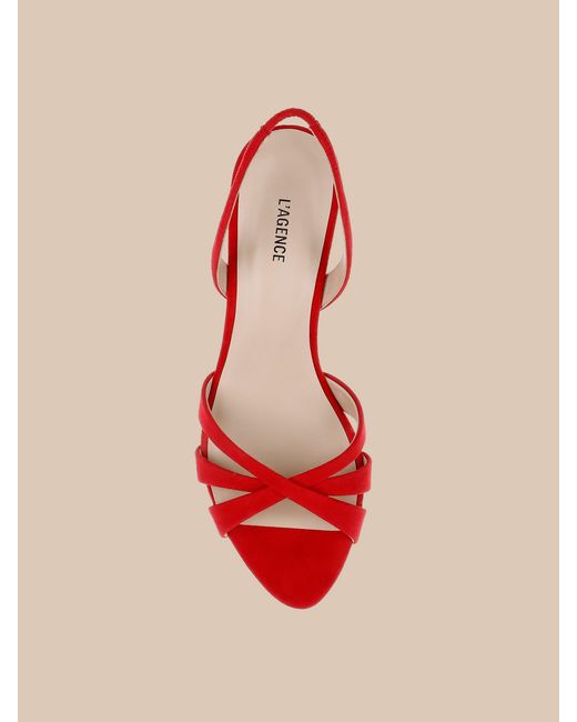 L'Agence Red Colwill Slingback Sandal