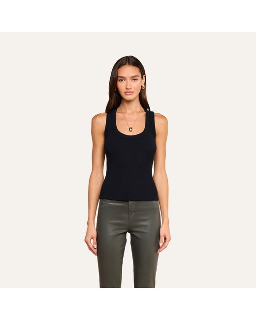 L'Agence Black Shania Racerback Tank Top