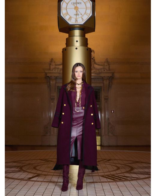 Manteau Long Irene, Bordeaux Foncé L'Agence en coloris Red