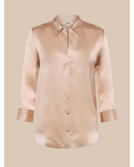 L'Agence Natural Dani Silk Blouse Top