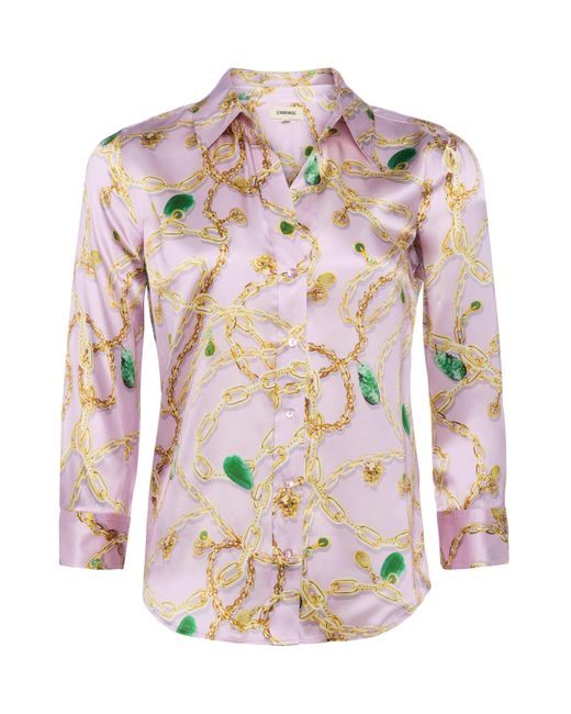 L'Agence Multicolor Dani Silk Blouse Top