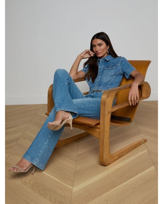 L'Agence Blue Kirstie Jean Shirt Jacket