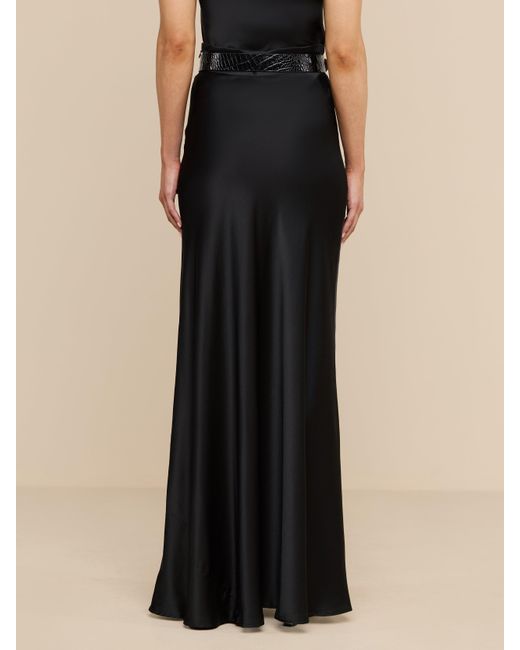 L'Agence Black Ryker Waistband Silk Skirt