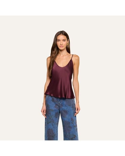 L'Agence Purple Lexi Silk Camisole