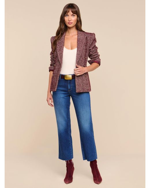 L'Agence Purple Karima Tweed Blazer