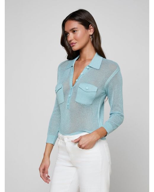 L'Agence Blue Carine Top