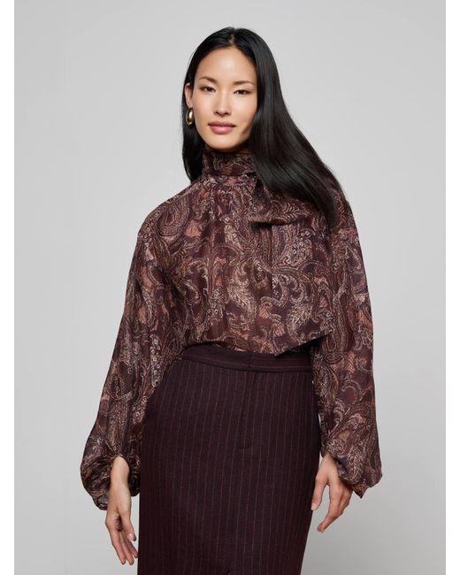 Chemisier Oversize Rhett, Marron À Motif Cachemire L'Agence en coloris Brown