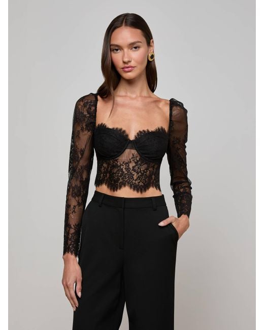 L'Agence Black 'Agence Lori Lace Bustier Top