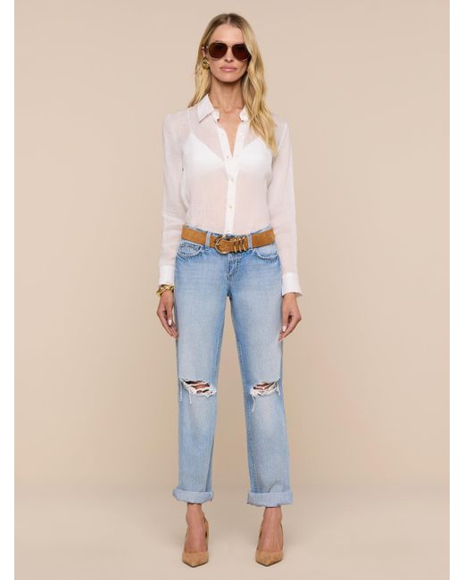 L'Agence Blue Ellery Blouse Top