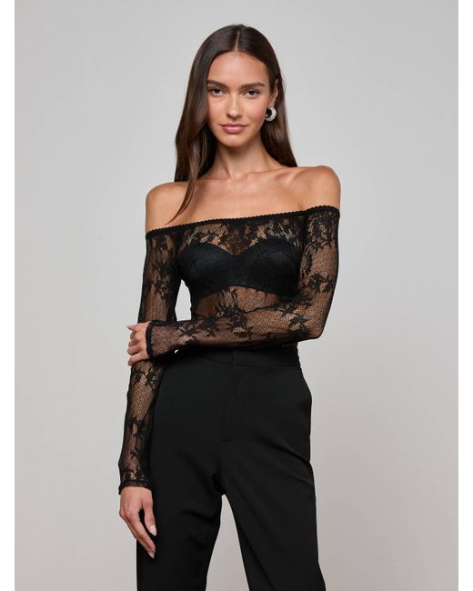 L'Agence Peonie Off-The-Shoulder Bodysuit