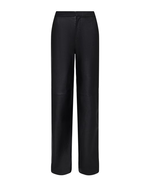 L'Agence White Livvy Leather Straight-leg Trouser