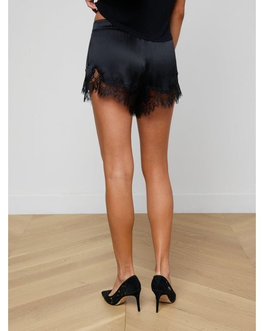 L'Agence Black 'Agence Joy Silk Lace Short