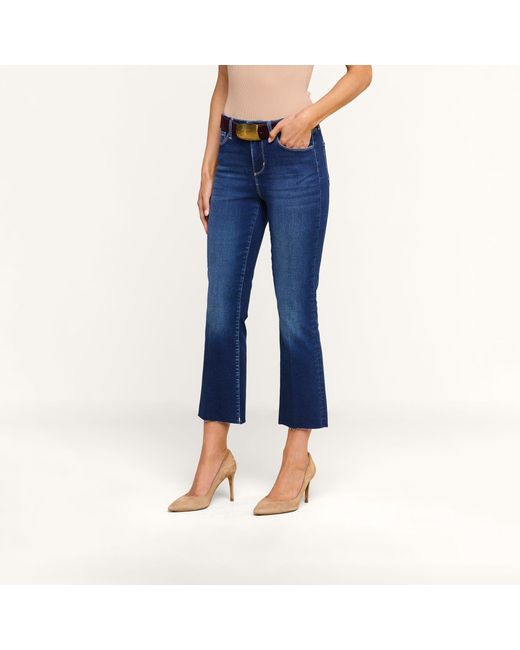 L'Agence Blue Kendra Cropped Flare Jean