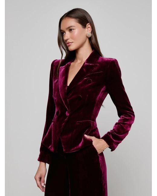 Blazer En Velours Marie, Bordeaux Foncé L'Agence en coloris Red