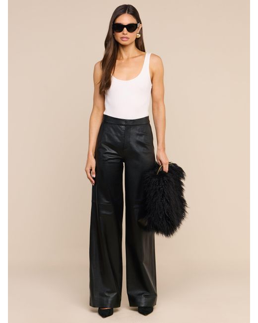 L'Agence Black Adelina Faux Fur Clutch