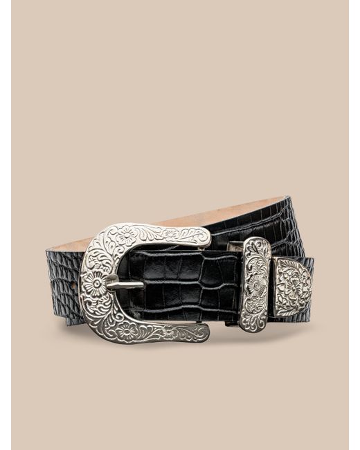 L'Agence Black Otera Leather Belt