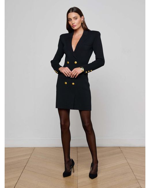 L'Agence Women's Blue Meyumi Knit Blazer Dress