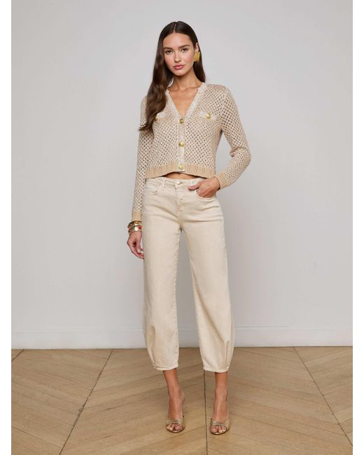 L'Agence Natural Blanca Sequin Cardigan
