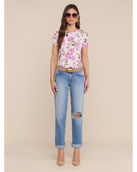 L'Agence Pink Ressi Fitted T-Shirt