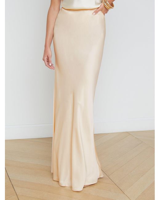 L'Agence Natural Zeta Satin Maxi Skirt