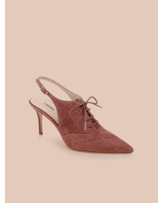 L'Agence Natural Shreya Suede Slingback Pump