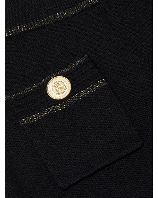 Pantalon Large En Maille Madrid, Noir/Doré L'Agence en coloris Black