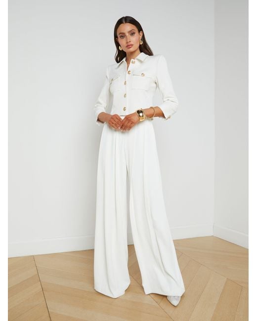 L'Agence White Kumi Cropped Jacket