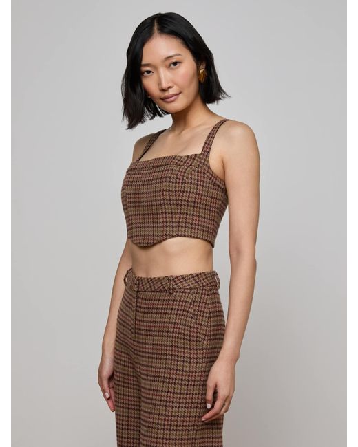 Top Corset Tiffany, Marron À Motif Pied-De-Poule Multicolore L'Agence en coloris Brown