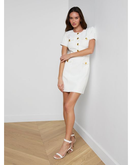 L'Agence White Cori Mini Dress
