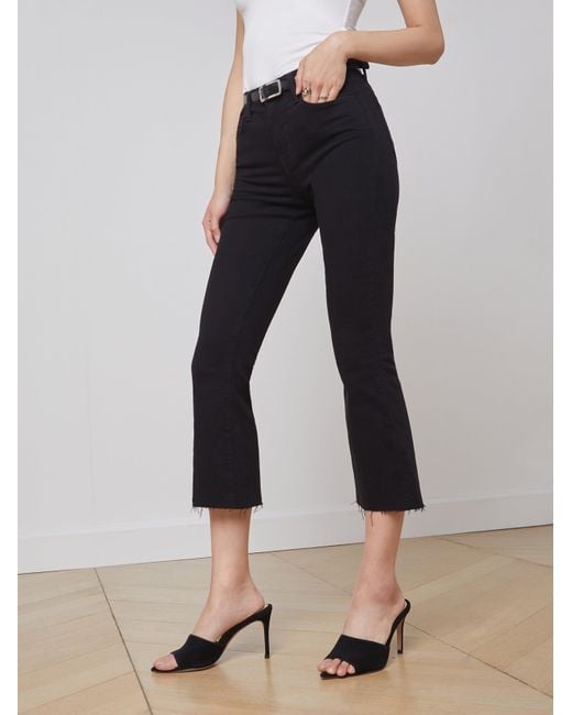 Jean Évasé Court Taille Haute Kendra En Noir L'Agence en coloris White