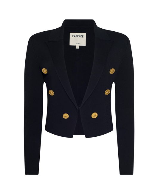 Blazer En Maille Court Elio, Noir/Doré L'Agence en coloris Multicolor