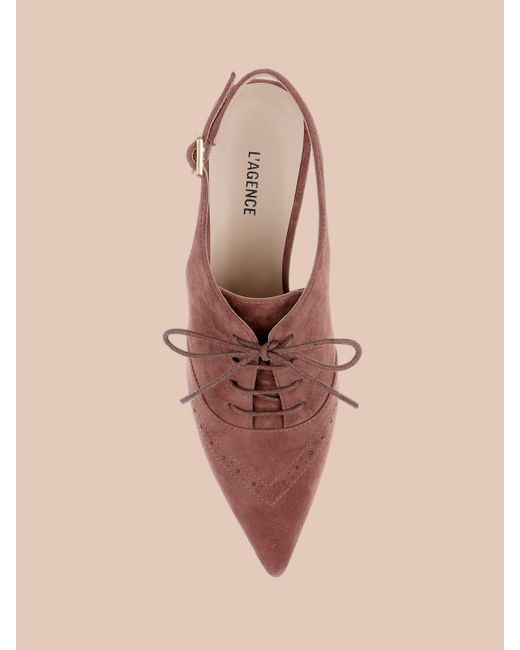 L'Agence Natural Shreya Suede Slingback Pump