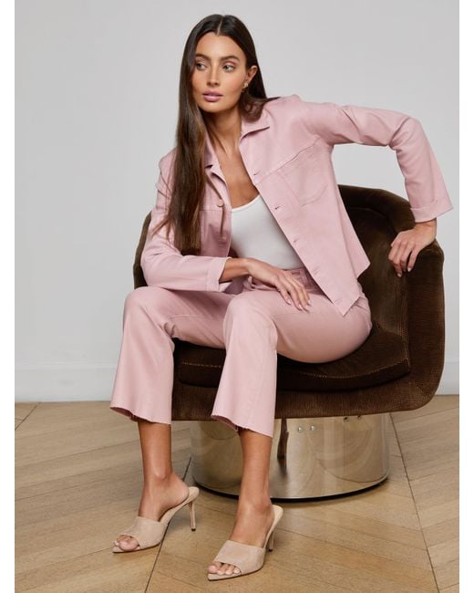 L'Agence Pink 'Agence Janelle Coated Jean Jacket