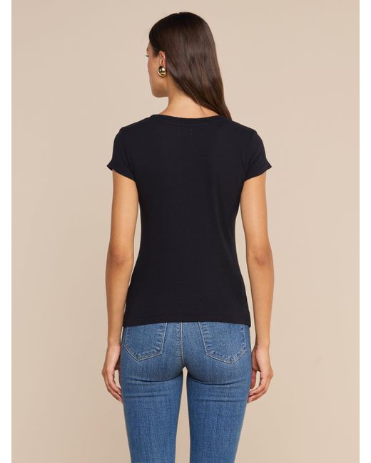 L'Agence Blue Cory Cotton Scoopneck Tee