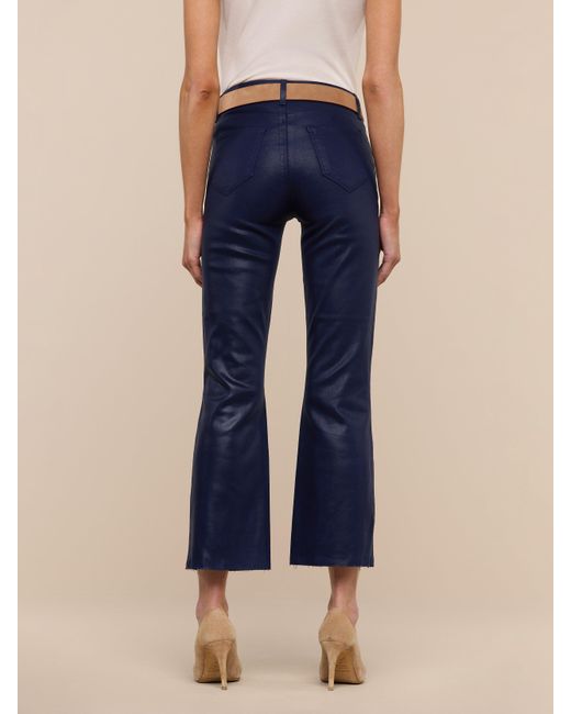 L'Agence Blue Kendra Coated Cropped Flare Jean