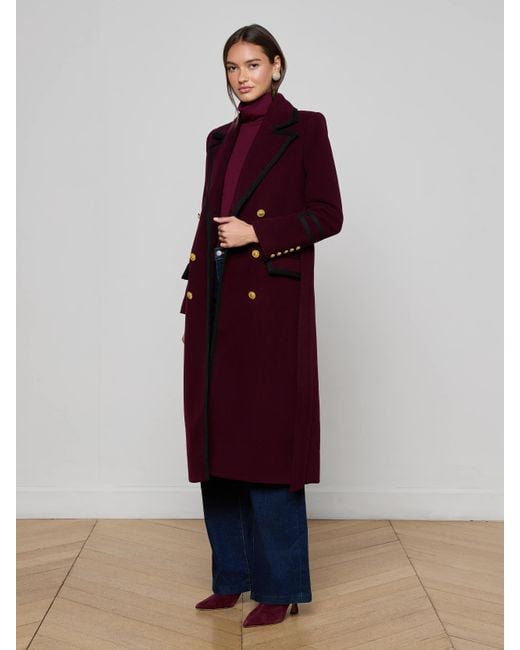 Manteau Long Irene, Bordeaux Foncé L'Agence en coloris Red