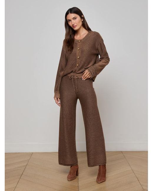 Pantalon En Maille Freya, Camel Chiné L'Agence en coloris Brown