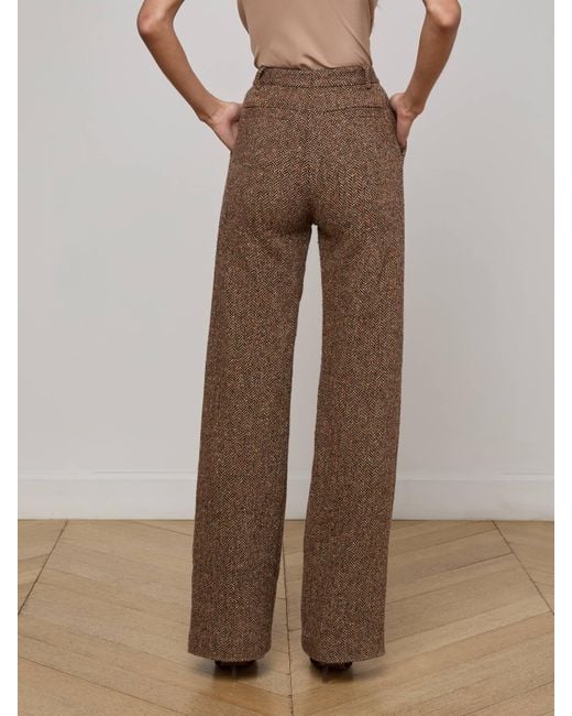 Pantalon Droit Livvy, Motif Chevrons Marron L'Agence en coloris Natural