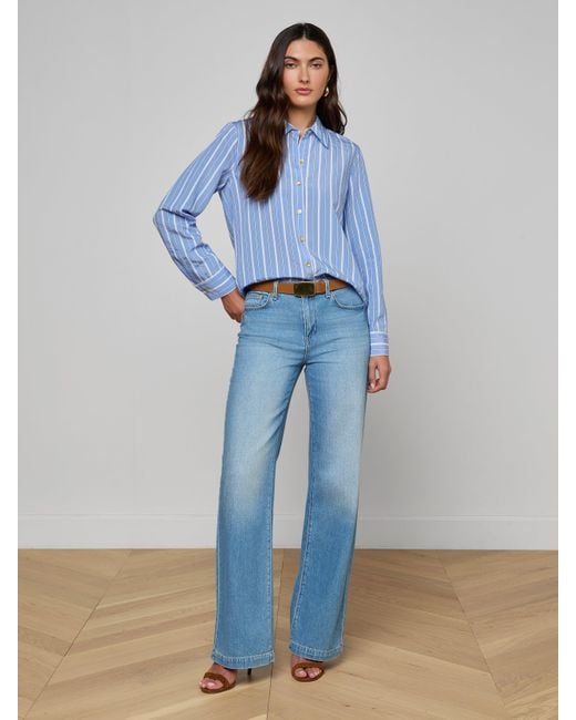 L'Agence Blue Ellery Poplin Shirt