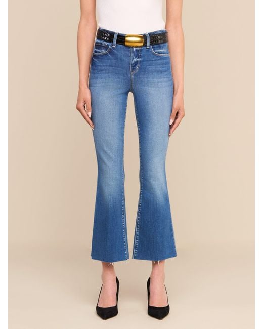L'Agence Blue Kendra Cropped Flare Jean