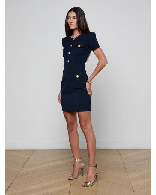 Robe Courte Cori, Bleu Nuit L'Agence en coloris Blue